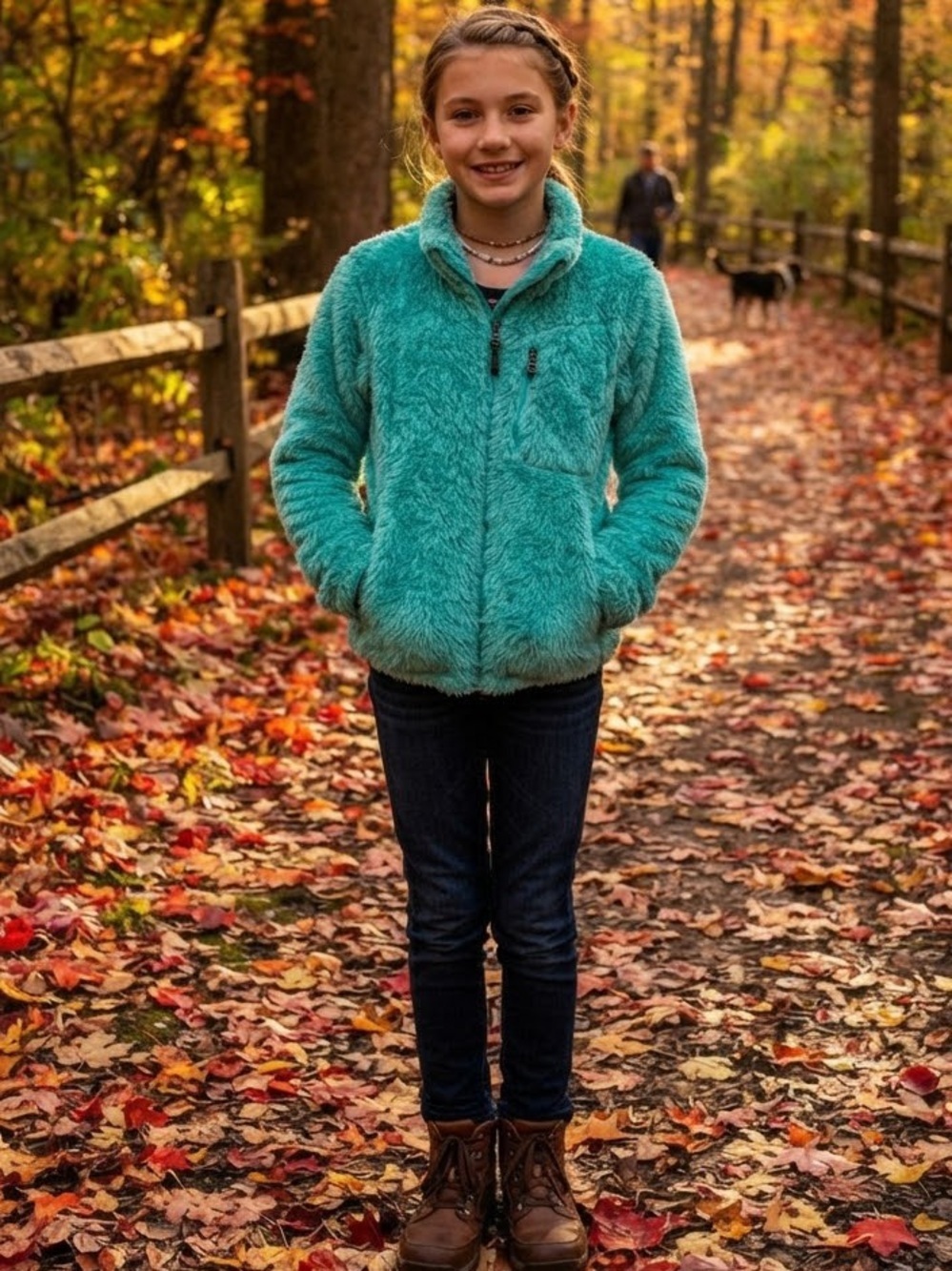 Magellan Outdoors Girls' Full Zip Fuzzy Fleece Sherpa Jacket, Sz 12/14